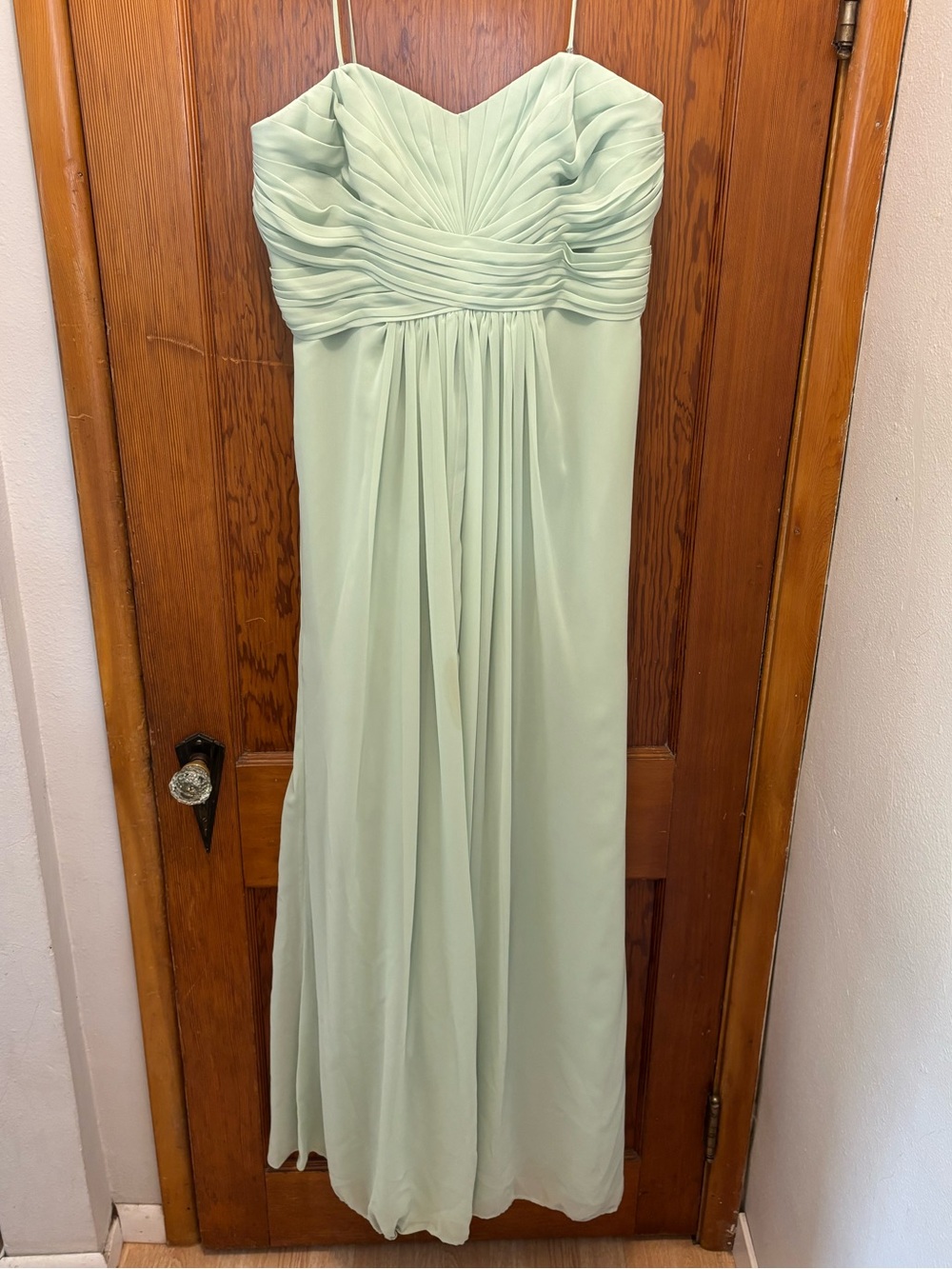 David’s Bridal Sage Green Strapless Dress - Picture 1 of 4